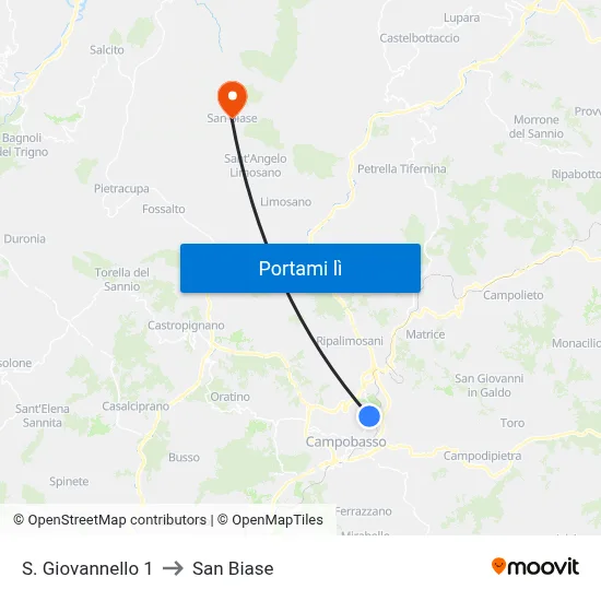 S. Giovannello 1 to San Biase map