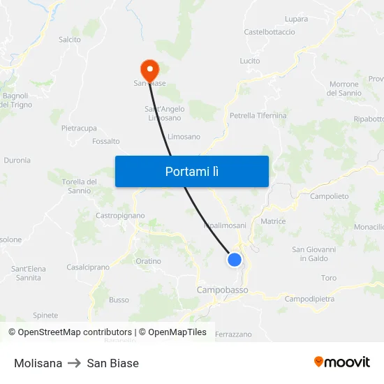 Molisana to San Biase map