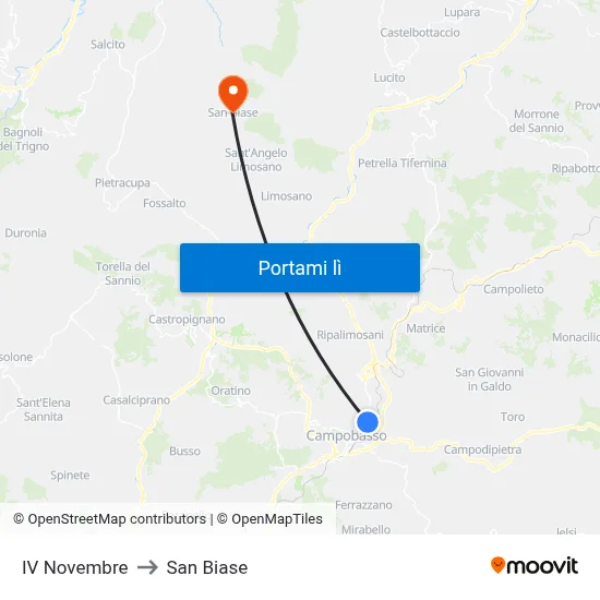 IV Novembre to San Biase map