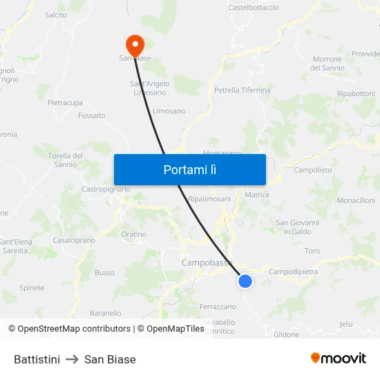 Battistini to San Biase map