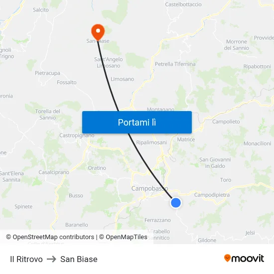 Il Ritrovo to San Biase map