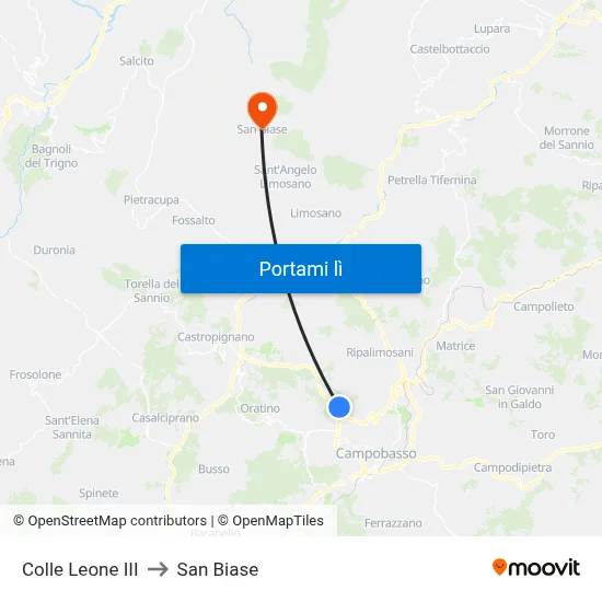 Colle Leone III to San Biase map
