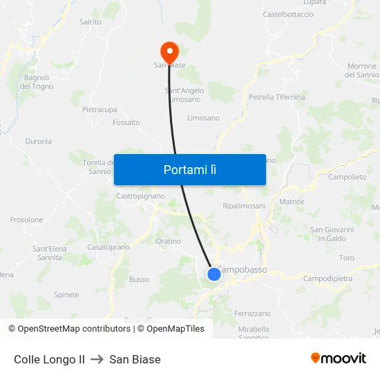 Colle Longo II to San Biase map