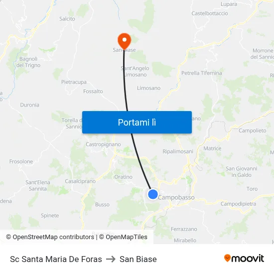 Sc Santa Maria De Foras to San Biase map
