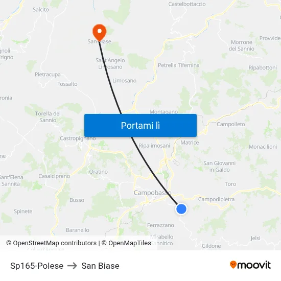 Sp165-Polese to San Biase map