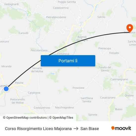 Corso Risorgimento Liceo Majorana to San Biase map
