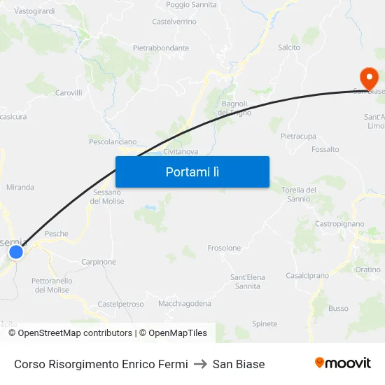Corso Risorgimento Enrico Fermi to San Biase map