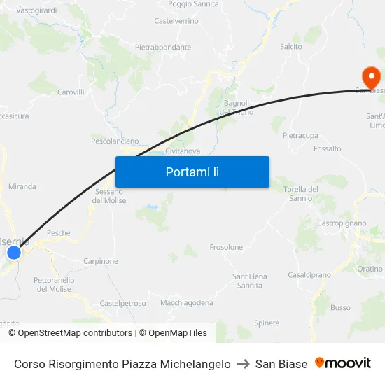Corso Risorgimento Piazza Michelangelo to San Biase map