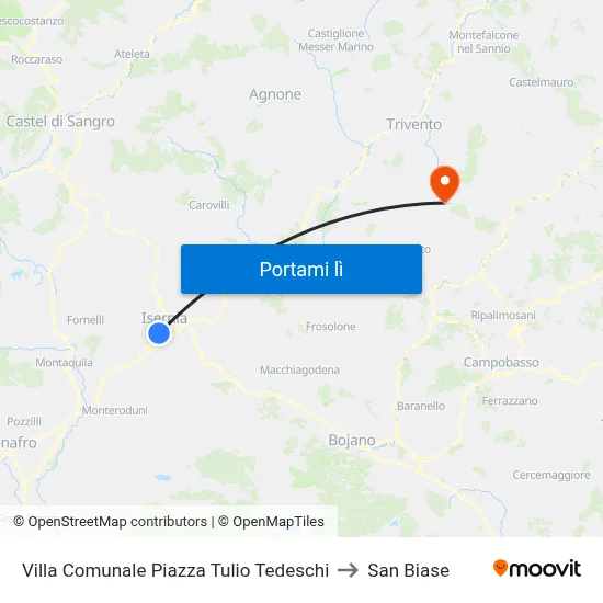 Villa Comunale Piazza Tulio Tedeschi to San Biase map