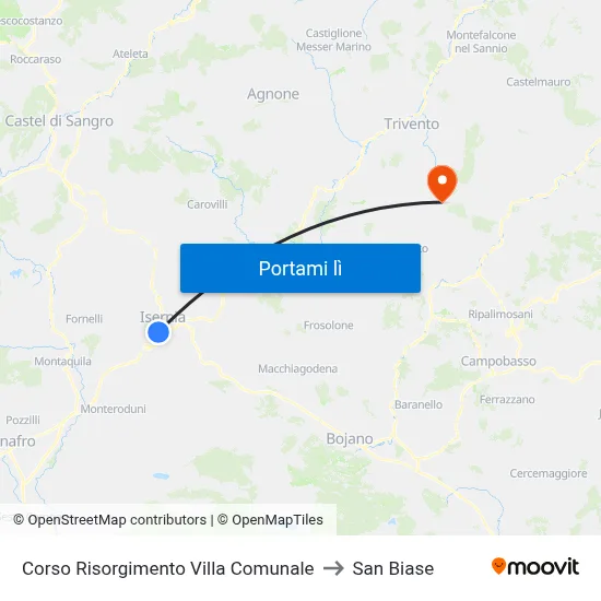 Corso Risorgimento Villa Comunale to San Biase map
