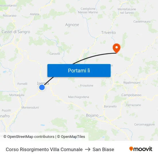 Corso Risorgimento Villa Comunale to San Biase map