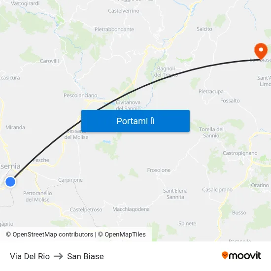 Via Del Rio to San Biase map