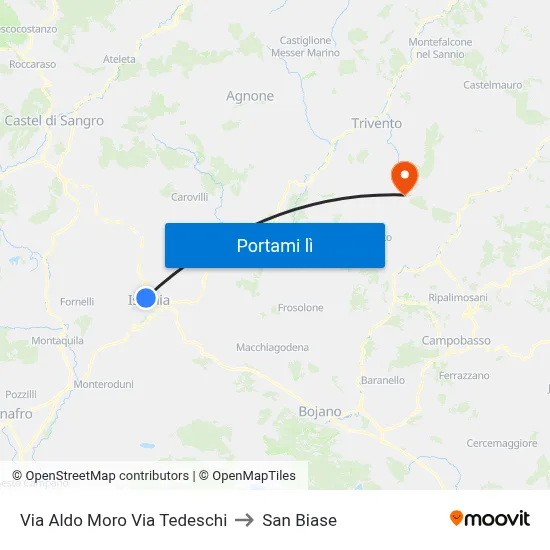 Via Aldo Moro Via Tedeschi to San Biase map