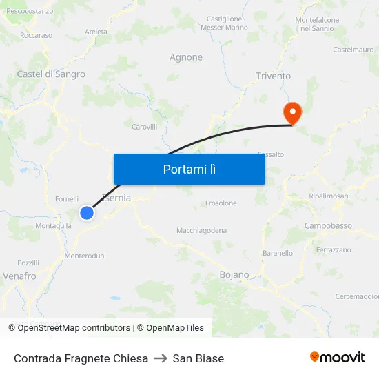 Contrada Fragnete Chiesa to San Biase map