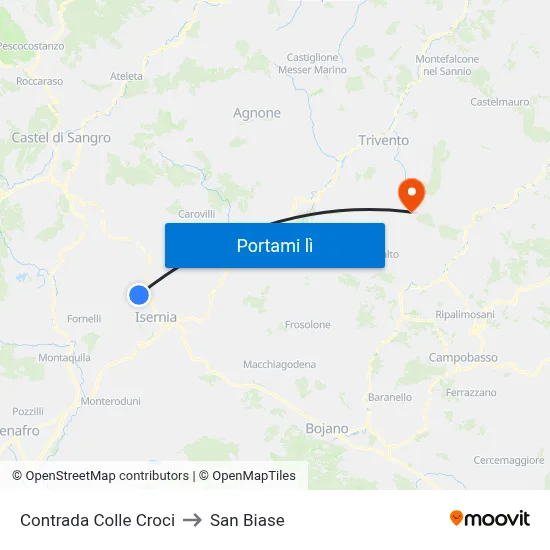 Contrada Colle Croci to San Biase map