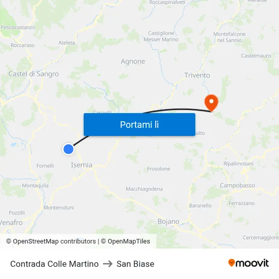 Contrada Colle Martino to San Biase map
