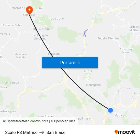 Scalo FS Matrice to San Biase map