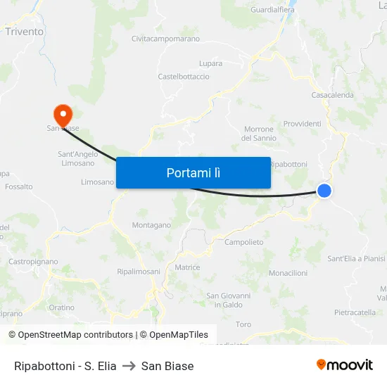 Ripabottoni - S. Elia to San Biase map