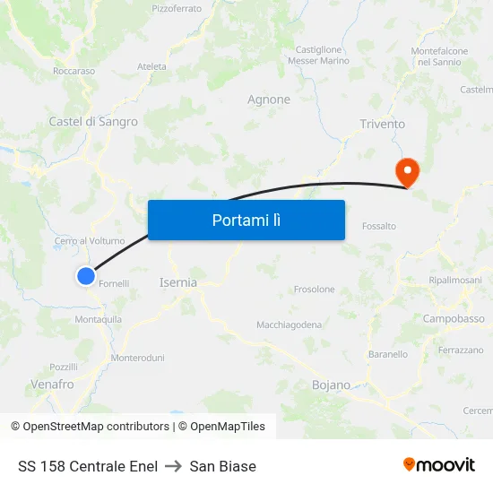 SS 158 Centrale Enel to San Biase map