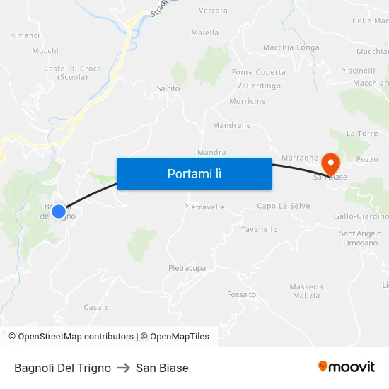 Bagnoli Del Trigno to San Biase map