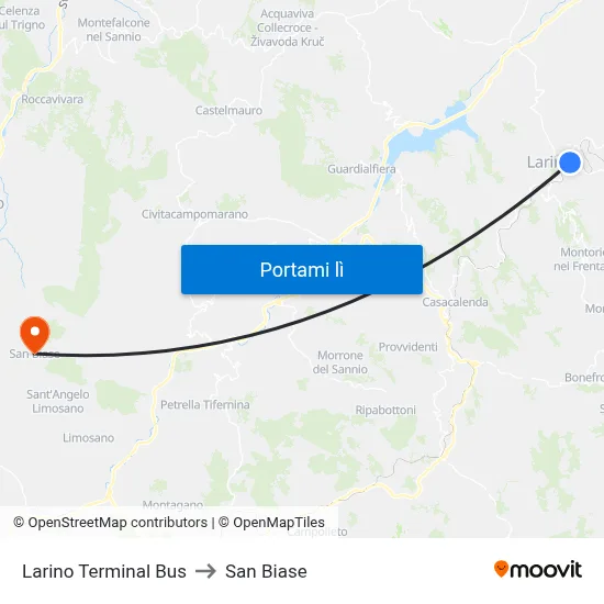 Larino Terminal Bus to San Biase map