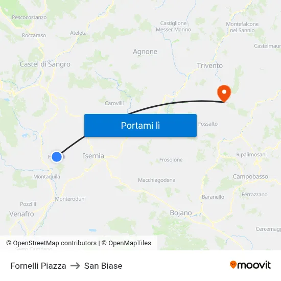Fornelli Piazza to San Biase map