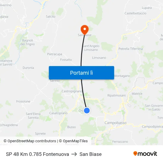 SP 48 Km 0.785 Fontenuova to San Biase map
