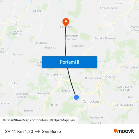 SP 41 Km 1.30 to San Biase map