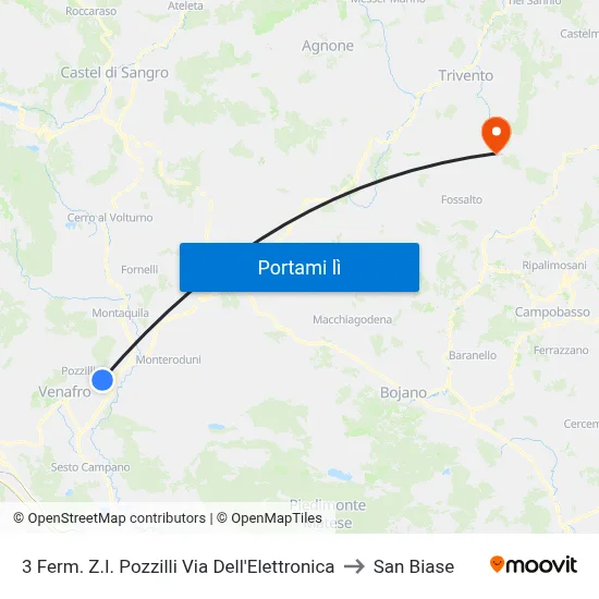 3 Ferm. Z.I. Pozzilli Via Dell'Elettronica to San Biase map
