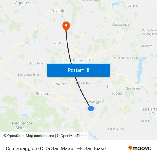 Cercemaggiore C.Da San Marco to San Biase map