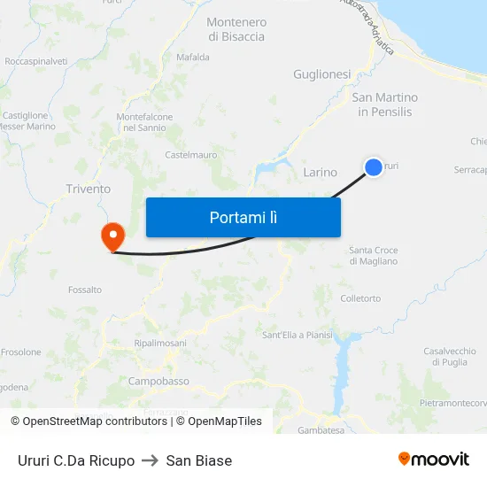 Ururi C.Da Ricupo to San Biase map