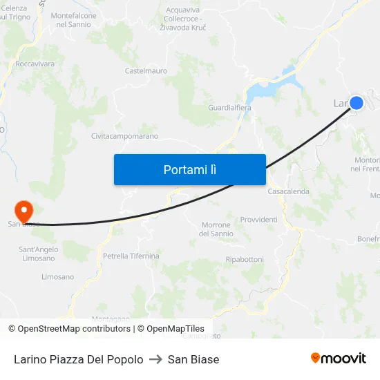 Larino Piazza Del Popolo to San Biase map
