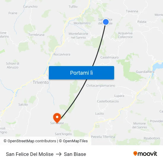 San Felice Del Molise to San Biase map