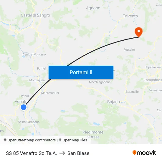 SS 85 Venafro So.Te.A. to San Biase map
