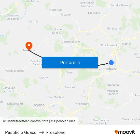 Pastificio Guacci to Frosolone map