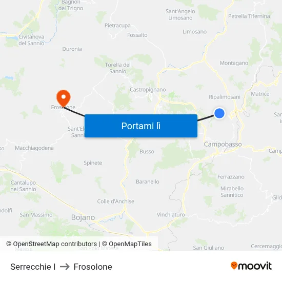 Serrecchie I to Frosolone map