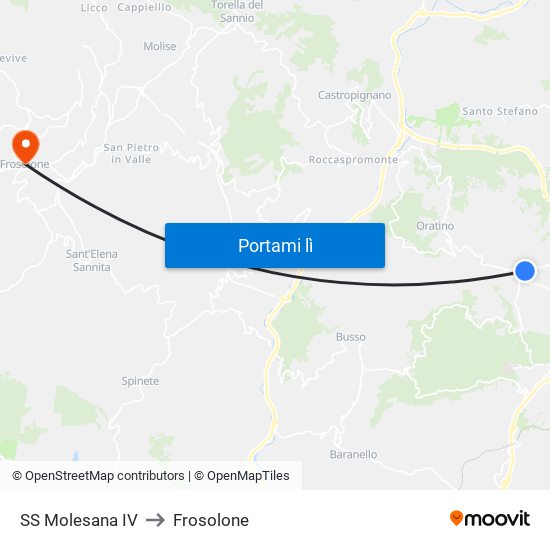 SS Molesana IV to Frosolone map