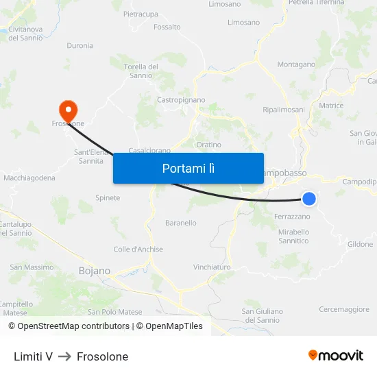 Limiti V to Frosolone map