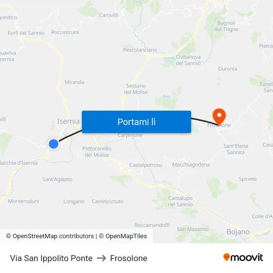 Via San Ippolito Ponte to Frosolone map