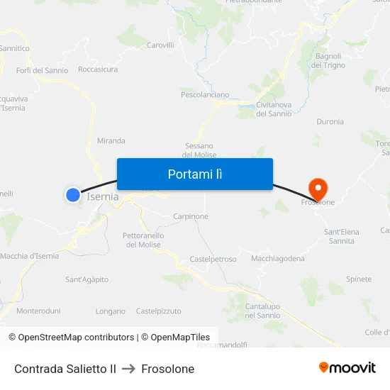Contrada Salietto II to Frosolone map