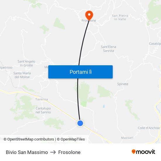 Bivio San Massimo to Frosolone map