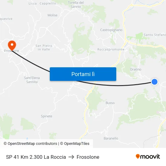 SP 41 Km 2.300 La Roccia to Frosolone map