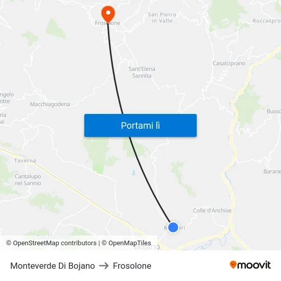 Monteverde Di Bojano to Frosolone map