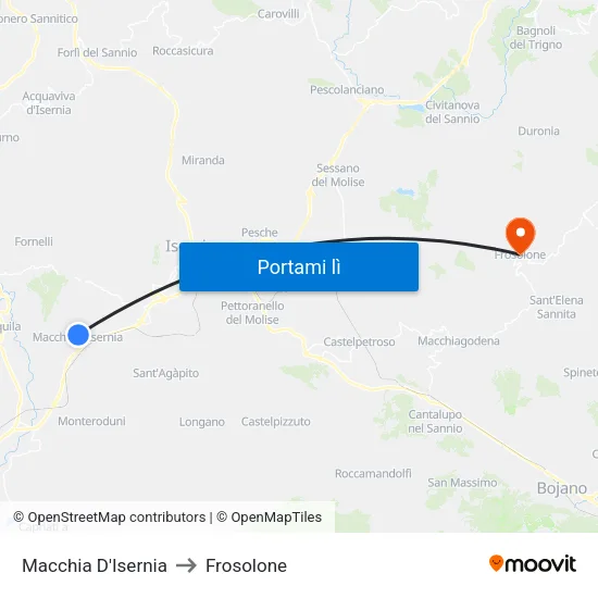 Macchia D'Isernia to Frosolone map