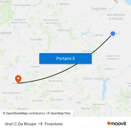 Ururi C.Da Ricupo to Frosolone map