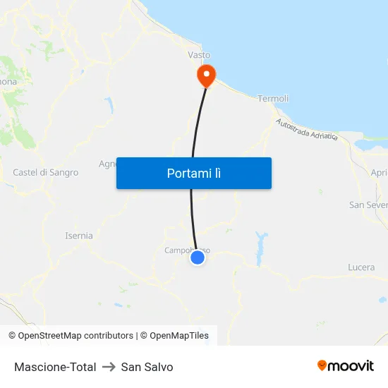 Mascione-Total to San Salvo map
