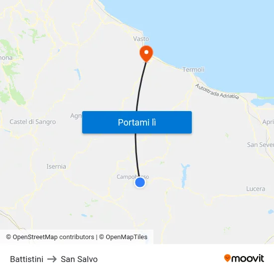 Battistini to San Salvo map
