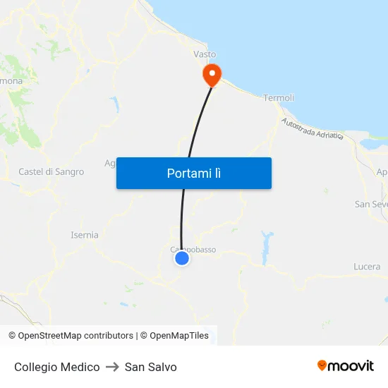 Collegio Medico to San Salvo map