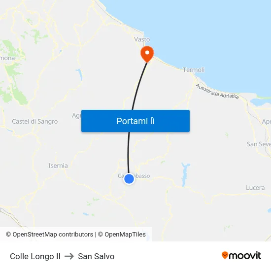 Colle Longo II to San Salvo map