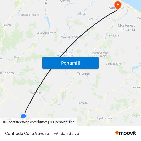 Contrada Colle Vavuso I to San Salvo map